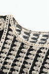 SWAYING/KNIT Embroidered Crochet Tank Top with Bandeau SW22SST58 White/Black